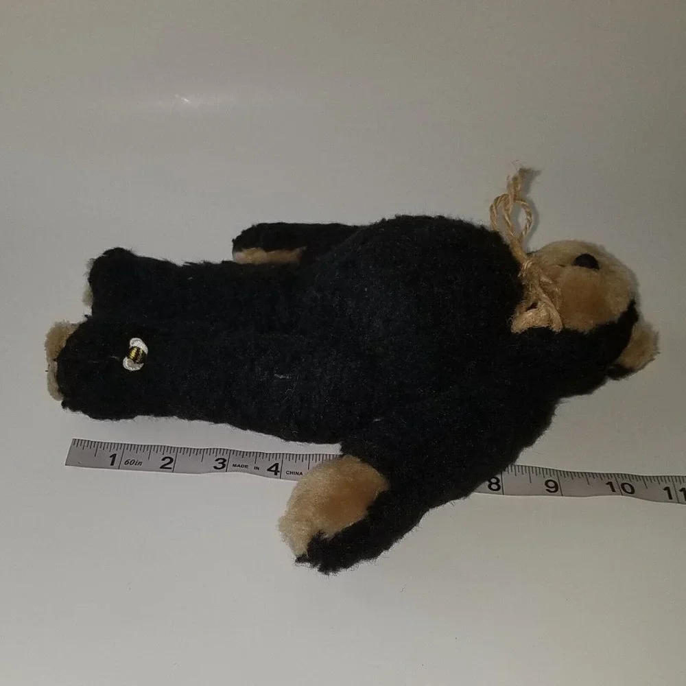 Black Brown Teddy Bear Plush Jointed 10
